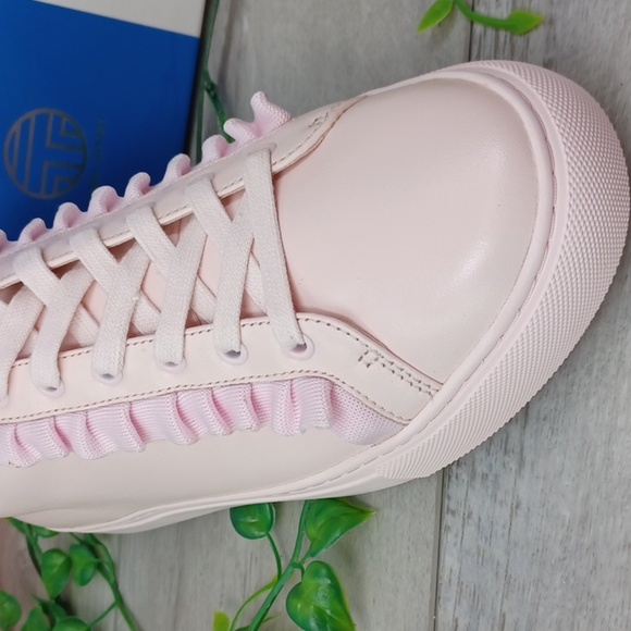 Tory Burch Sport Ruffle Sneaker Cotton Pink NIB - Picture 3 of 11